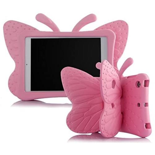 Simicoo iPad Mini 4 3 2 3D Cute Butterfly Case for Kids Light Weight EVA Stand Shockproof Rugged Heavy Duty Kids Friendly Tablet Case for iPad Mini 4 3 2 (Pink)
