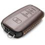 Vitodeco Genuine Leather Remote Key Fob Case Cover Protector with Key Chain for 2019 Toyota Corolla Hatchback, Rav 4, Avalon, Camry, Prius, C-HR (3 Buttons, Brown)