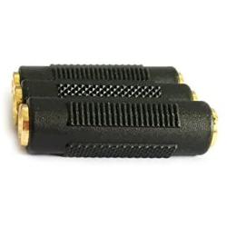 3.5mm Stereo Jack to 3.5mm Stereo Jack Female to Female Adapter Connector Gold Plated (3 Pack)