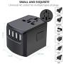 International Travel Adapter, Worldwide Travel Charger with 4 USB Ports Power Converters for EU, UK, US, USA, AU, Europe & Asia, All-in-one Universal Wall Plug Multi-Outlets Electrical Adaptor
