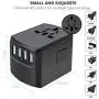 International Travel Adapter, Worldwide Travel Charger with 4 USB Ports Power Converters for EU, UK, US, USA, AU, Europe & Asia, All-in-one Universal Wall Plug Multi-Outlets Electrical Adaptor