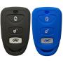 Coolbestda 2Pcs 3buttons Key Fob Cover Skin Remote Case Keyless Entry Jacket Shell for Hyundai Elantra Genesis Sonata Kia Sorento Forte Optima Rondo Spectra
