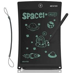 NEWYES 8.5 Inches LCD Writing Tablet with Lock Function Office Whiteboard Bulletin Board Kitchen Memo Notice Fridge Board Magnetic Daily Planner Gifts for Kids (Black+Lanyard)