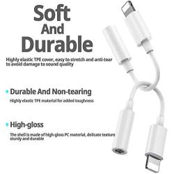 (3 Pack) iPhone Headphone Adapter, 3.5 mm Headphone Jack Adapter Aux Audio Earphones Connector, Headphone Dongle Stereo Cable Compatible with iPhone 11/11Pro/X/XR/XS/XSmax/8,Support All iOS System