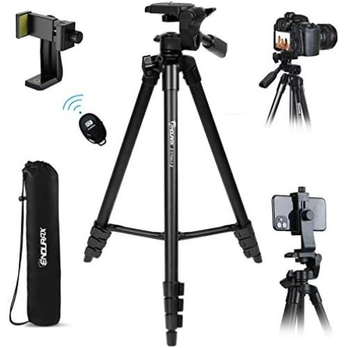 Endurax Camera Tripod 60'' for Canon Nikon Phone DSLR Tripods Stand with Universal Phone Mount & Remote Shutter Max Load 6.6 lb