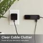 GE Ultra Pro 4 Port USB Extension Strip, 6 Ft Braided Cord, Slim Charger, Charging Station, 24W Total Power, For iPhone 12/11/Pro/Max/Xs/XR/X, iPad, Samsung Galaxy S21/S10/S9, Black, 54734, 1 Pack