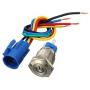 HiLetgo Latching Pushbutton Switch 16mm 5/8'' 12V-24V 5A Power Angel Eye LED Light Metal Toggle Switch with Wire Socket Plug