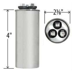 PowerWell 45+5 MFD 45/5 uf 370 or 440 Volt Dual Run Round Capacitor PW-45/5/R for Condenser Straight Cool or Heat Pump Air Conditioner - Guaranteed to Last 5 Years