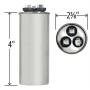 PowerWell 45+5 MFD 45/5 uf 370 or 440 Volt Dual Run Round Capacitor PW-45/5/R for Condenser Straight Cool or Heat Pump Air Conditioner - Guaranteed to Last 5 Years