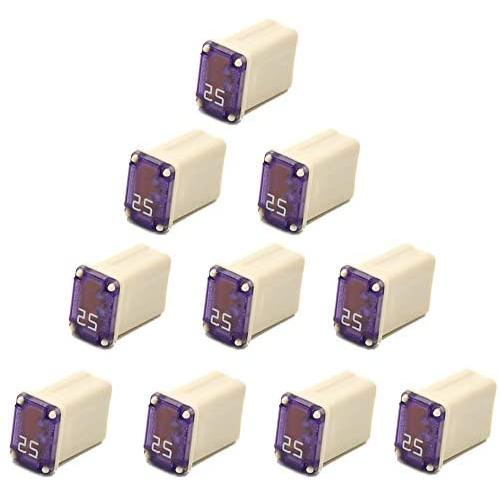 10 Pack 608825 25 Amp Micro Cartridge Fuses - FMM MCASE Type Fuse