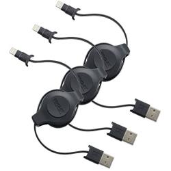EDG - Apple MFI Certified Retractable Lightning Cable | Charge and Sync Lightning to USB - 3.5 Feet