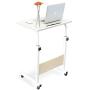 DlandHome 23.6 Inches Medium Size Mobile Side Table, Adjustable Movable w/Tablet Slot & Wheels, Portable Laptop Stand for Bed Sofa, 05#3-60M Maple, 1 Pack