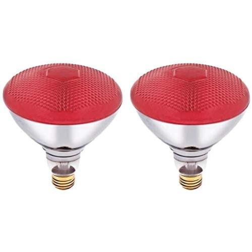 Dysmio Lighting 100 Watt 120 Volt Flood BR38 E26 Incandescent Light Bulb Red 2 Pack