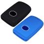 Lcyam Remote Key Fob Covers Durable Silicone Case Fits for 4 Button Keys on Side 2019 2020 Mazda 3 CX-30 CX-5 CX-9 Mazda 6 (Black Blue)