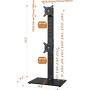 Dual Monitor Stand - Vertical Stack Screen Free-Standing Monitor Riser Fits Two 13 to 30 Inch Screen with Swivel, Tilt, Height Adjustable, Holds One (1) Screen up to 44Lbs HT05B-002