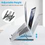 Portable Laptop Stand for Desk - OMOTON LA02 Adjustable Foldable Aluminum Laptop Hoder Riser, Compatible with MacBook Air, MacBook Pro, HP, Dell, Lenovo and More (Up to 15.6 ), Black