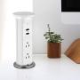 Pop Up Outlet for Countertop, Electric Pop Up Power Strip for Kitchen Counters, 2-3/8inch Grommet Outlet, Pop Up Power Center with 4 Outlet and 2 USB Ports.