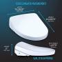 TOTO SW3056#01 S550E Electronic Bidet Toilet Seat with Cleansing Warm, Nightlight, Auto Open and Close Lid, Instantaneous Water Heating, and EWATER+, Elongated Contemporary, Cotton White