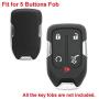 LemSa 2Pcs Keyless Entry Remote Car Smart Key Fob Outer Shell Cover Soft Rubber Protective Case for GMC Acadia Terrain Yukon Chevrolet Suburban Tahoe HYQ1AA 13584502 1551A-AA, Black Pink