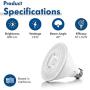 Hyperikon LED PAR30, Dimmable Bulb, 12W=100W, Short Neck Flood Light, CRI 90+, Energy Star, UL, Soft White, 6 Pack