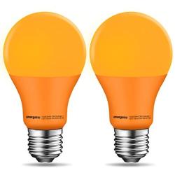 A19 Orange Light Bulb, 3W Equivalent 40W, E26 Base Non-dimmable LED Bulb for Indoor Use, Party Decoration, Home and Holiday Lighting, UL Listed, 2 Pack