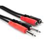 Hosa CPR-202 Dual 1/4'' TS to Dual RCA Stereo Interconnect Cable, 2 Meters