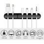 YUERSEAK Cable Clips Cord Organizer Cable Management, Adhesive Wire Cord Holder for Computer Power Cords,USB Charging Cables, Mouse Cable, Desk PC, Office Home Car - 7, 5,3 Slots Black, 3 Packs
