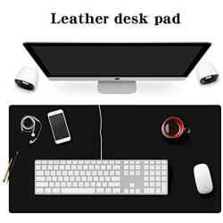 BOONA Desk Mat/Mouse Pad Protector-23.6x11.8 Multifunctional Ultra Thin Waterproof PU Leather Writing Pad for Office Laptop, Gaming Computer and Travel(60cmx30cm Double Side with Black+Red wine)