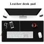 BOONA Desk Mat/Mouse Pad Protector-27.6x13.8 Multifunctional Ultra Thin Waterproof PU Leather Writing Pad for Office Laptop, Gaming Computer and Travel(70cmx35cm Double Side with Black+Red Wine)