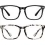 Blue Light Blocking Glasses Square Computer Glasses Women/Men,Wearpro 2PACK Nerd Reading Gaming Glasses Non Prescription