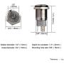 Ulincos Latching Push Button Switch U16F5 1NO1NC SPDT ON/OFF Silver Stainless Steel Shell with Red Power Symbol LED Suitable for 16mm 5/8'' Mounting Hole (Red)