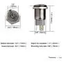 Ulincos Latching Push Button Switch U16F5 1NO1NC SPDT ON/OFF Silver Stainless Steel Shell with Red Power Symbol LED Suitable for 16mm 5/8'' Mounting Hole (Red) Ulincos Latching Push Button Switch U16F5 1NO1NC SPDT ON/OFF Silver Stainless Steel Shell with Red Power Symbol LED Suitable for 16mm 5/8'' Mounting Hole (Red)