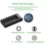 POWEROWL 8 Bay AA AAA Battery Charger, USB High-Speed Charging, Independent Slot, for Ni-MH Ni-CD Rechargeable Batteries, No Adapter