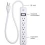 GE, White, 6 Outlet 2 Pack, 2 Ft Cord, Switched Power Strip, Integrated Circuit Breaker, Overload Protection, Wall Mountable, 3 Prong, UL Listed, 14833, Count