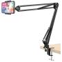 Klsniur Cell Phone Holder, Universal Phone Stand Clip Lazy Bracket Flexible Articulating Arm Phone Mount Compatible with iPhone 12 11 Pro Xs Max XR X 8 7 6 6s Plus, Samsung S10 S9 S8 S7 S6