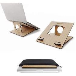 Bamboo Laptop & Tablet Stand, Portable, Lightweight, Compact, and Ergonomic for Work, Travel, and Home. Compatible with All Laptops & Tablets