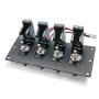 MGI SpeedWare Black 4 Toggle Switch Panel, Powder Coat Steel, Safety Flip Covers (Carbon)