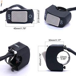 Taiss 12V 7/8″(22mm) Universal Motorcycle Handlebar Switch for U5 U7 U2 Motorcycles Scooter Electrombile Motorbike Headlight Gray On Off Button F001-H