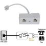 Telephone Cord kit,SINCODA 2 Pack 6ft Phone Telephone Extension Cord Cable Line Wire with Standard RJ11 6P4C Plugs for Landline Telephone,and 1PCS 2-Way RJ11 Telephone Plug to RJ11 Socket Adapter