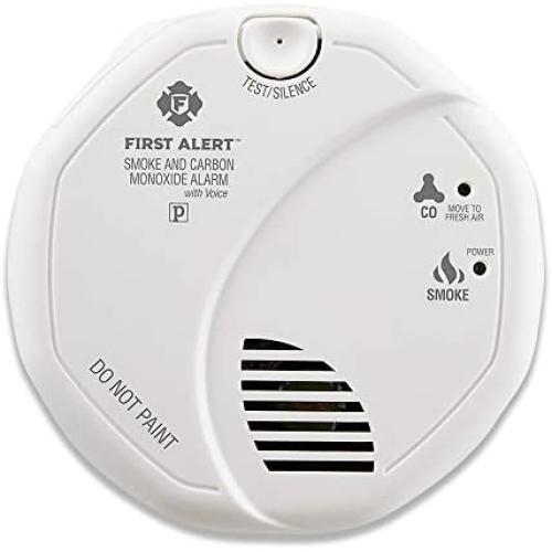 First Alert PC900V Powered Battery-Operated Combination Smoke/Carbon Monoxide Alarm with Voice Location, Black (SCO7CN), 1 Pack, White