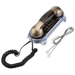Socobeta Telephone Antique Retro Wall Mounted Telephone Corded Phone Landline Fashion Telephone for Home Hotel(Bronze)