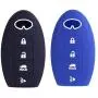 2Pcs XUHANG Sillicone key fob Skin key Cover Remote Case Protector Shell for Infiniti EX35 FX50 G35 G37 M45 QX56 FX50 M35 M56 QX60 QX80 Smart Remote 4 Button Blue Black 2Pcs XUHANG Sillicone key fob Skin key Cover Remote Case Protector Shell for Infiniti EX35 FX50 G35 G37 M45 QX56 FX50 M35 M56 QX60 QX80 Smart Remote 4 Button Blue Black