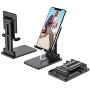 Foldable Cell Phone Stand, Yootech Angle & Height Adjustable Desktop Phone Holder Dock, Phone Cradle with Stable Anti-Slip Design Compatible with iPhone 12/Samsung Galaxy S21/Kindle/Tablet(4-10'')