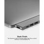 Purgo USB C Hub Adapter for MacBook Pro M1 2020 and MacBook Air M1 2020, with HDMI, 100W PD, TB 3, 2 USB 3.0 and SD/Micro Card Readers – Space Grey (PG-TC401)