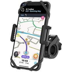 TruActive Unbreakable Bike Phone Mount Holder, Motorcycle Phone Mount, Cell Phone Holder for Bike - Universal, Bike Phone Holder, Golf, ATV - 6 Color Bands - Any Phone or Handlebar, Tool Free Install