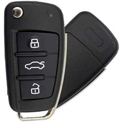  for Audi A2 A3 A4 A6 A6L A8 S5 Q7 TT Remote Flip Folding Car Key Shell HU66 Uncut Blank Blade 3 Buttons Auto Case