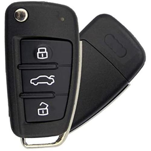  for Audi A2 A3 A4 A6 A6L A8 S5 Q7 TT Remote Flip Folding Car Key Shell HU66 Uncut Blank Blade 3 Buttons Auto Case