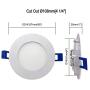 JULLISON LED Recessed Low Profile Slim Panel Light with Junction Box, Air Tight, 4 inch, 9W, 550 Lumens, 5000K Daylight White, CRI80+, Dimmable, cETLus - Listed, Energy Star Certified - 4 Packs