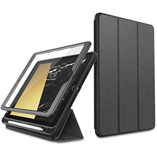 i-Blason Cosmo Case for New iPad 8th/7th Generation, iPad 10.2 2020 2019 Case, Full-Body Trifold with Built-in Screen Protector Protective Smart Cover with Auto Sleep/Wake & Pencil Holder (Gray)