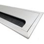 Antrader 160mm/280mm/400mm Length Metal Rectangle Wire Cable Grommet Hole Cover for Computer Desk Table Silver Tone (400 x 80mm)